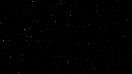 Lighting dots black background, yellow particles effects black screen overlay