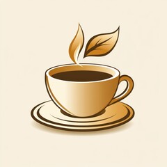 Obraz premium A steaming cup of coffee with tea leaves