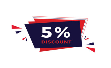 5 percent discount sale great promotion, shopping discount label design vector illustration.
