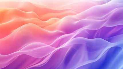 Obraz premium Abstract pastel gradient waves in pink, purple, and orange hues