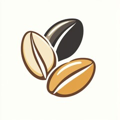 Obraz premium Three Coffee Beans Different Shades Roasted Blend