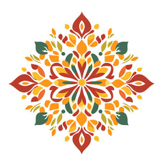  simple An indian beautifully decorated rangoli design at the entrance of a home. vector