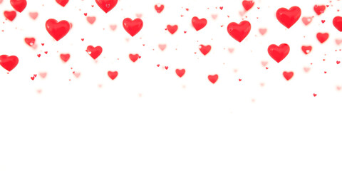 red hearts on a white abstract background