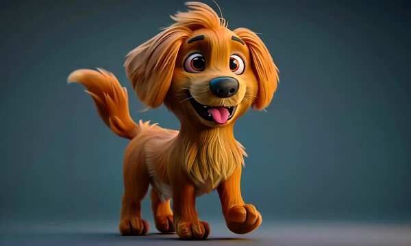 Cartoon dog with a happy expression.