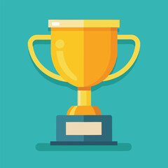 Trophy Flat Design Education Icon with Side Shadow