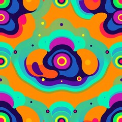 Fototapeta premium Abstract Psychedelic Pattern: A vibrant, swirling abstract pattern in a bold and colorful design. This captivating artwork features a psychedelic mix of colors and shapes.