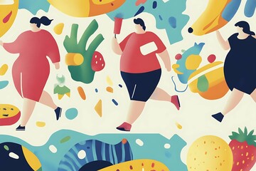 Naklejka premium banner for World Obesity Day