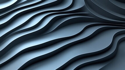 Obraz premium Abstract dark gray wavy 3D background.