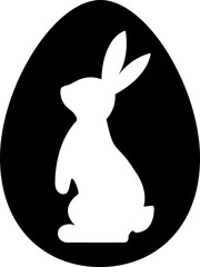 Easter egg shape with bunny pattern silhouette.
Isolated cute Easter egg silhouette.
Transparent background.