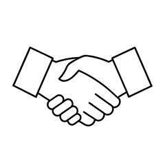 Hand shake icon isolated  white background