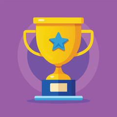 Trophy Flat Design Education Icon with Side Shadow