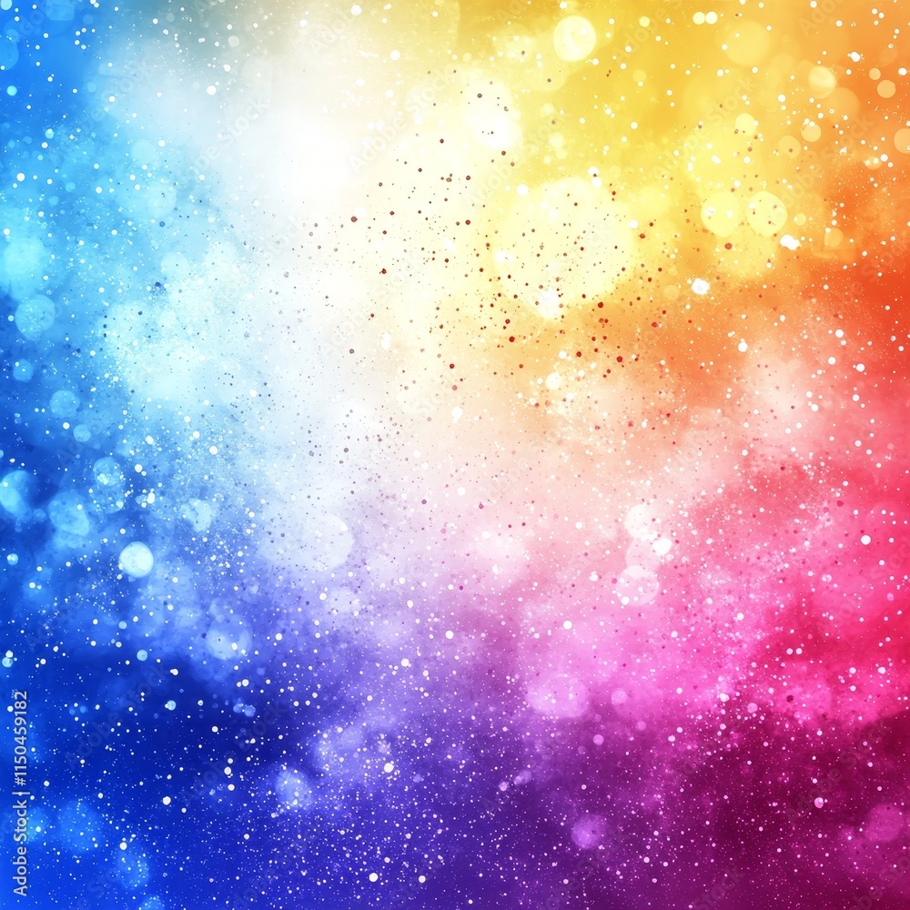 Poster colorful abstract background with vibrant gradients and sparkling particles creating a dreamy visual