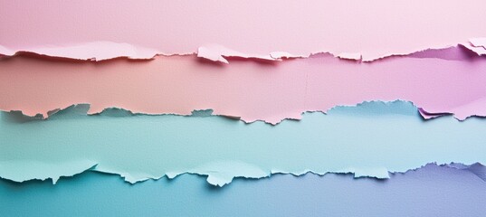 Fototapeta premium Torn Pastel Paper Strips Gradient for Lifestyle and Fashion Marketing Design
