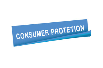 Consumer protection banner vector modern sticker, label design. Advertising element.