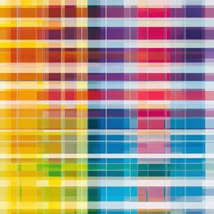 Obraz premium A grid of many small, colorful rectangles. Colors range from teal to pink.