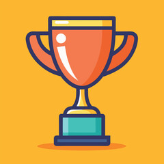 Trophy Flat Design Education Icon with Side Shadow