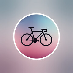 Fototapeta premium bicycle silhouette with pastel gradient circular background, modern design