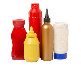 plastic bbq bottles isolated