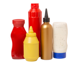 plastic bbq bottles isolated