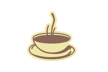 a cup of coffee clip art vector for any use with brown and creamy color