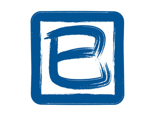 Fototapeta premium 筆書きの巳の漢字角丸アイコンA：紺D