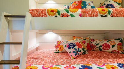 Vibrant Floral Bunk Beds: A Child's Colorful Dreamland