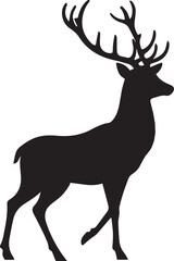 deer black Silhouette vector art Illustration with white background.eps
