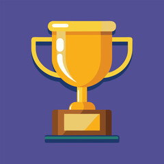 Trophy Flat Design Education Icon with Side Shadow