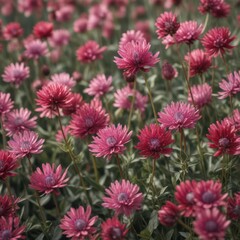 Close-up of bright red clover petals with delicate texture and subtle color gradations,  bloom,  close-up,  flowers