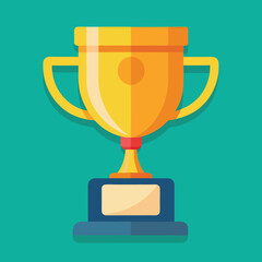 Trophy Flat Design Education Icon with Side Shadow