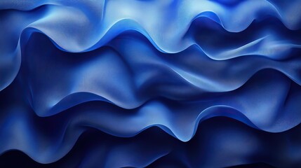 Fototapeta premium Wallpaper with wave and banner art background, blue lines and material texture, creative poster flow pattern and abstract cloth with satin fabric, artistic ripple