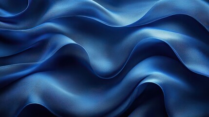 Obraz premium Wallpaper with wave and creative art background, blue lines and material texture, pattern flow and abstract cloth with satin textile, artistic ripple and smooth swirl
