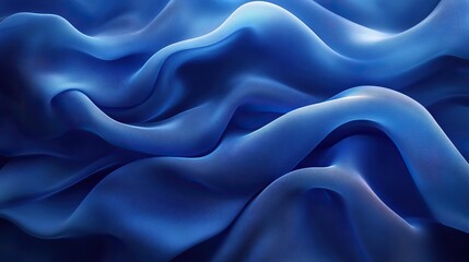 Obraz premium Wallpaper with wave and fabric art background, blue lines and material texture, creative poster flow pattern and abstract cloth with satin textile, artistic ripple and swirl