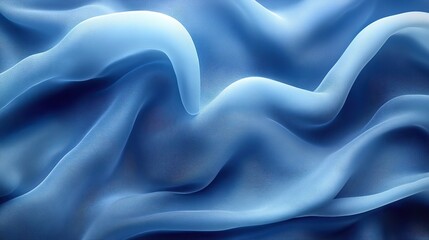 Obraz premium Wallpaper with wave and fabric art design, blue lines and material texture, creative poster flow pattern and abstract cloth with satin textile, artistic swirl background