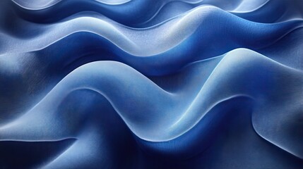 Obraz premium Wallpaper with wave and fabric design, blue lines and material texture, creative poster art pattern and abstract cloth with satin textile, artistic ripple and swirl