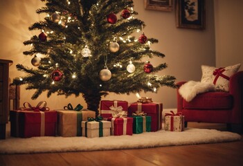 Rustic wooden accents in family heritage ornaments - Bright and cheerful style