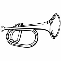 trumpet isolated on white © Md Rocan Uddin