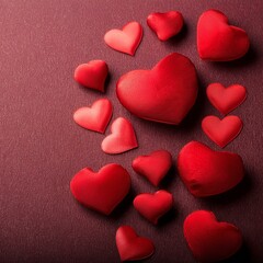 Obraz premium Generated image Red hearts with copy space 84961.jpg, Firefly Red hearts with copy space 