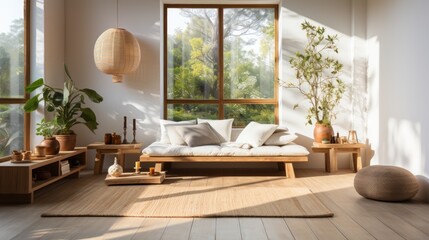 Serene Minimalist Living Room with Natural Light