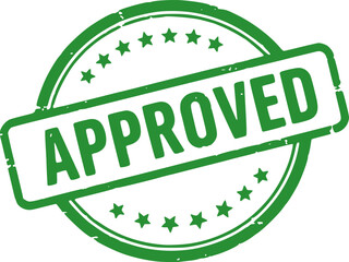 Approved stamp green ink stamp symbol sign valid seal isolated transparent vector illustration white background confirm accepted received tampon