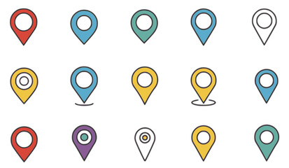 Location icon colorful icons map pointer pin sign symbol outline destination place address navigation locator