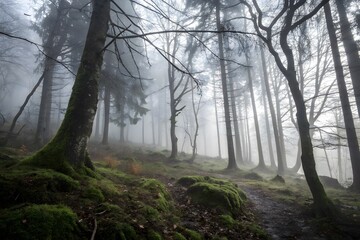 Obraz premium fog in the forest