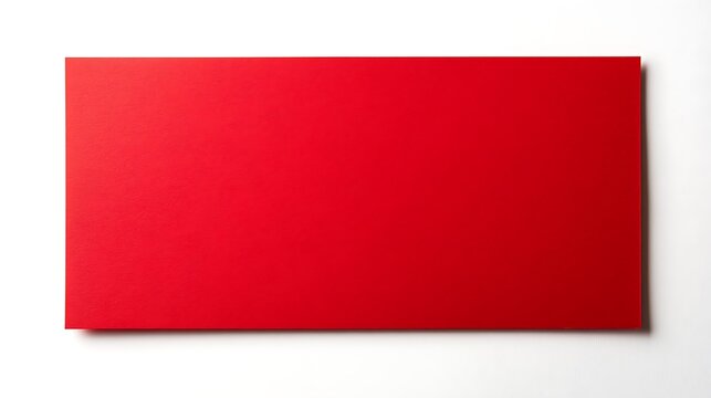 Red rectangle blank paper isolated on white background.