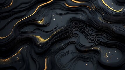 Obraz premium Abstract dark gray and gold swirling texture.