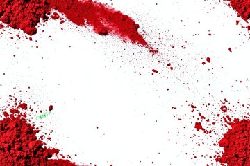 minimal photostock of a  Abstract Red powder splatted background,Freeze motion of red powder exploding/throwing green dust