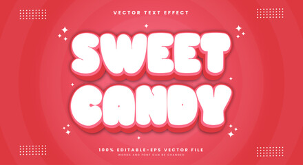 Sweet Candy 3d editable text effect Template suitable for Sweet food product