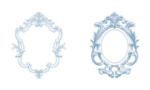 Floral Wedding monogram crest design. Vintage wedding monogram design. Vintage baroque frame engraving border floral retro wedding crest 