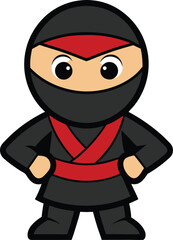 Cute Little Ninja Cartoon Character 
