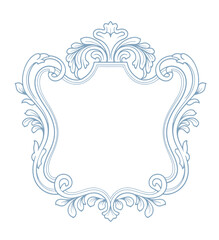 Floral Wedding monogram crest design. Vintage wedding monogram design. Vintage baroque frame engraving border floral retro wedding crest 