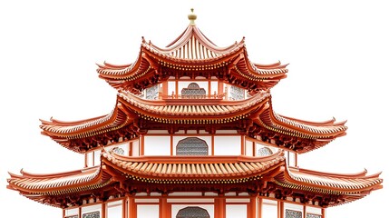 Fototapeta premium 3d chinese temple on white background.